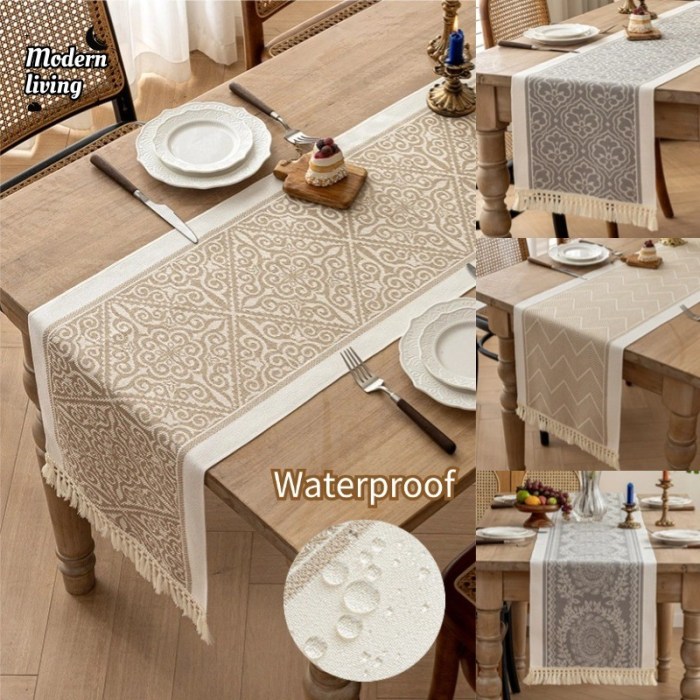 Amazon.com: Rinpon Waterproof Wipeable Table Runner, Thick Farmhouse Table Runner, Dresser ...