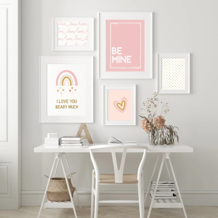 Wall Art Valentine's Day Printable Wall Art Set of 5 Gallery Art Valentine Digital Download Wall ...